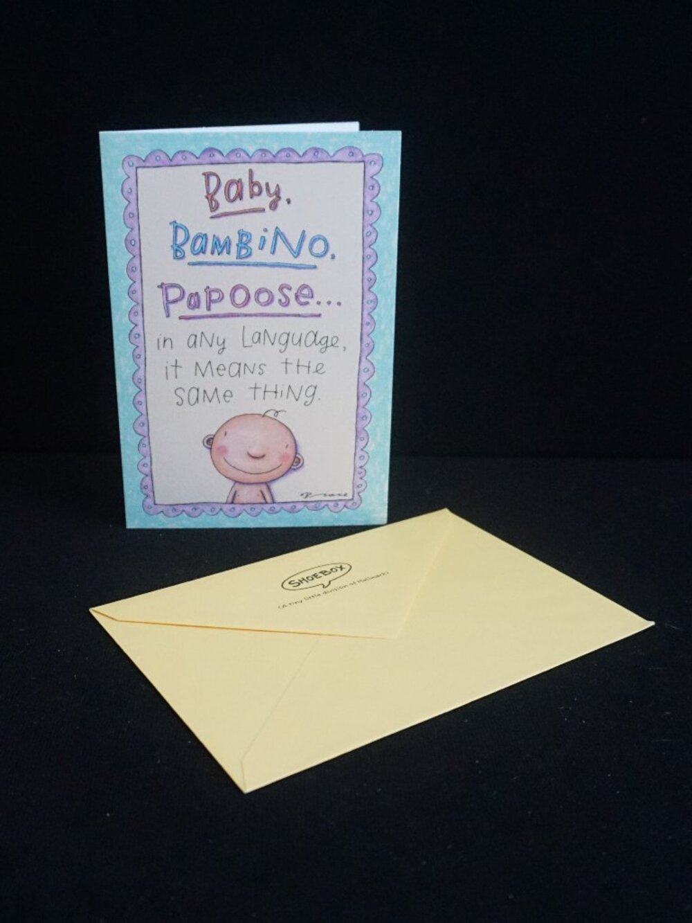 Shoebox Vintage Hallmark New Baby Gender Neutral Funny Comic Greeting Card
